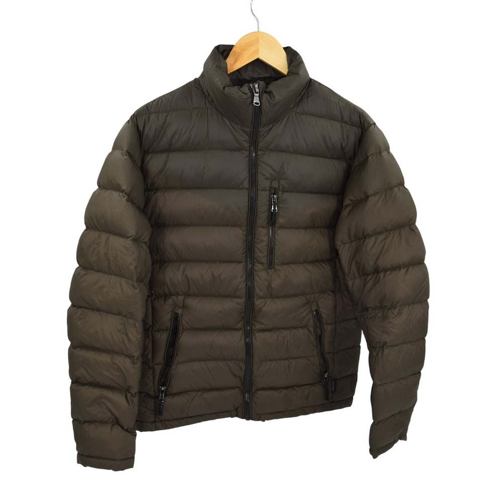 Calvin Klein Mens Packable Lightweight Down Puffer Jacket Olive Green Size S